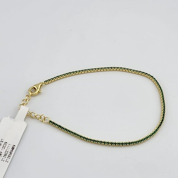 Luxurious 925 Silver Bracelet with Multi Green Stones – Brand New with Tags - Picture 1 of 10